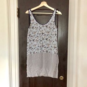 Mixed pattern silk dress